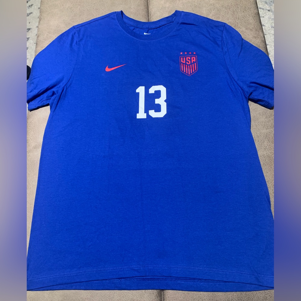 Mike Mens USWNT Classic #13 Morgan Royal Tee NWT Size Small